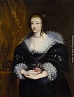Sir Antony Van Dyck Famous Paintings - Portrait of Queen Henrietta Maria